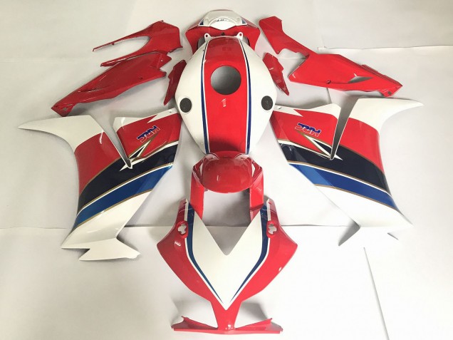 Mejores Carenado Moto Honda CBR1000RR 2012-2016 - Blanco Rojo Azul