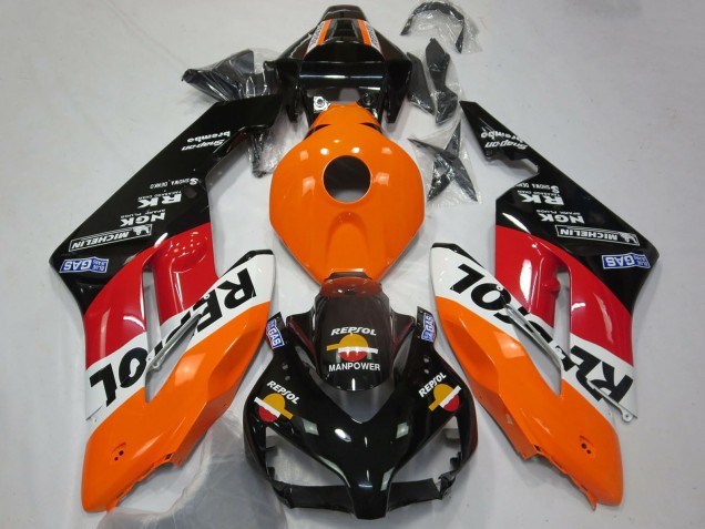 Mejores Carenado Moto Honda CBR1000RR 2004-2005 - Naranja Blanco Rojo Negro Brillante Repsol