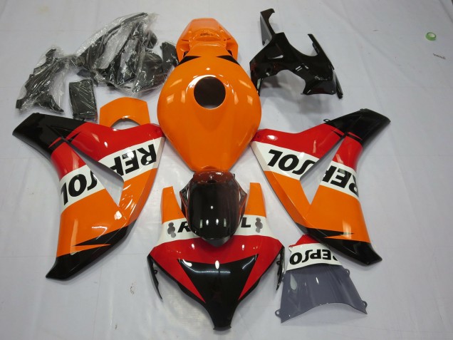 Mejores Carenado Moto Honda CBR1000RR 2008-2011 - Naranja Blanco Rojo Negro Brillante Repsol