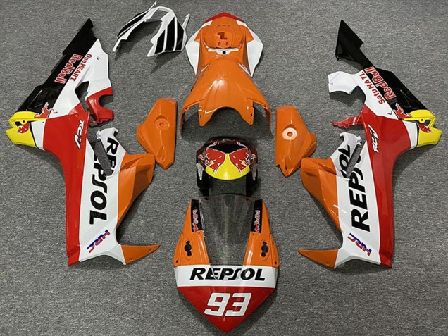 Mejores Carenados Moto Honda CBR1000RR 2017-2023 - Naranja Blanco Amarillo Rojo Negro Brillante Rojo Bull Repsol 93