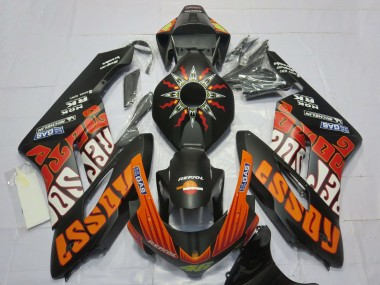 Mejores Carenados Moto Honda CBR1000RR 2004-2005 - Negro Mate Naranja Rossi