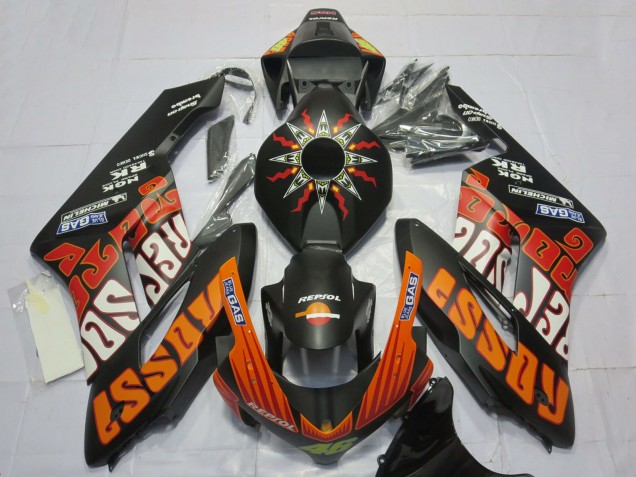 Mejores Carenados Moto Honda CBR1000RR 2004-2005 - Negro Mate Naranja Rossi