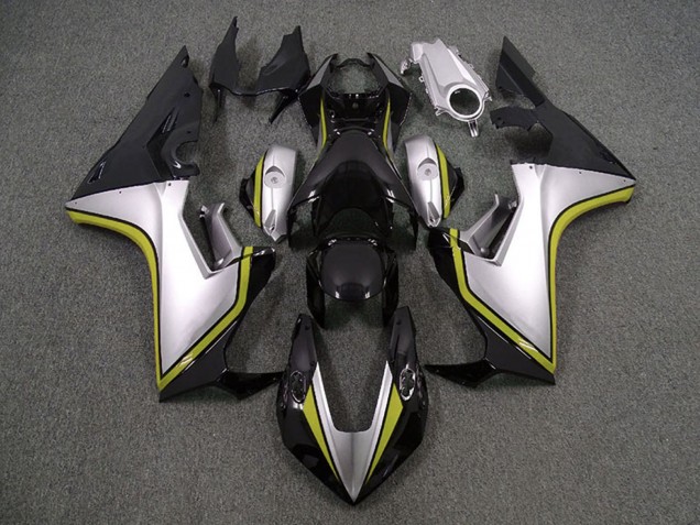 Mejores Carenados Moto Honda CBR1000RR 2017-2023 - Plata Amarillo Negro Brillante