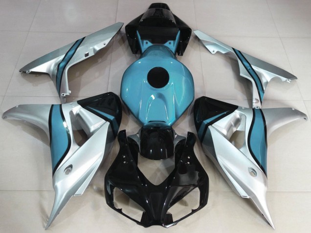 Mejores Carenados Moto Honda CBR1000RR 2006-2007 - Plata Azul Claro Negro Brillante