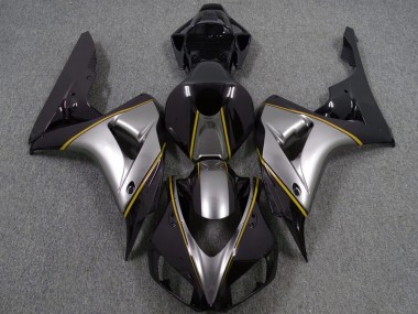 Mejores Carenados Moto Honda CBR1000RR 2006-2007 - Plata Amarillo Negro Brillante Pinstripe
