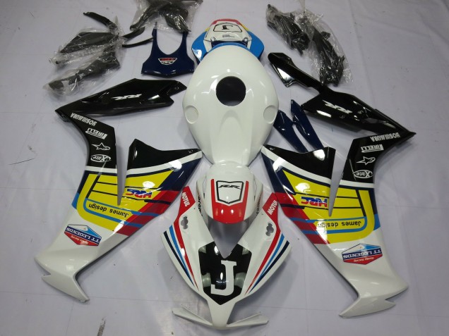 Mejores Carenados Moto Honda CBR1000RR 2012-2016 - Blanco Amarillo Negro Brillante
