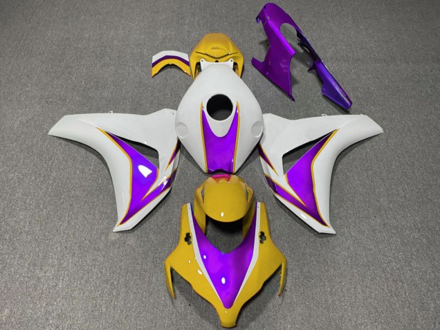 Mejores Carenados Moto Honda CBR1000RR 2008-2011 - Blanco Amarillo Púrpura