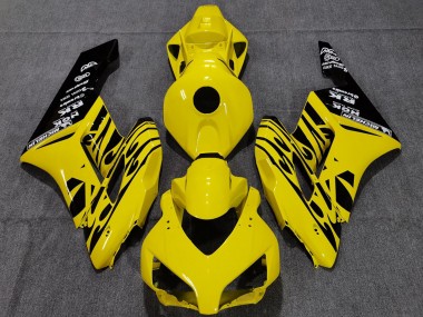 Mejores Carenados Moto Honda CBR1000RR 2004-2005 - Amarillo Negro Brillante Llama