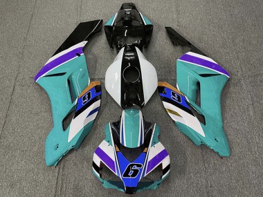 Mejores Carenados Moto Honda CBR1000RR 2004-2005 - Blanco Azul Verdoso Púrpura Negro 6