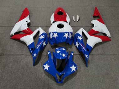 Mejores Carenados Moto Honda CBR600RR 2007-2008 - Blanco Azul Rojo American Flag