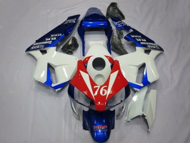 Mejores Carenados Moto Honda CBR600RR 2003-2004 - Blanco Rojo Azul HRC 76