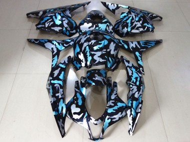 Mejores Carenados Moto Honda CBR600RR 2009-2012 - Blanco Azul Camouflage