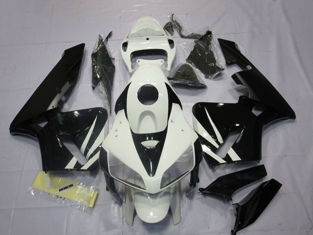 Mejores Carenados Moto Honda CBR600RR 2005-2006 - Blanco Negro Brillante