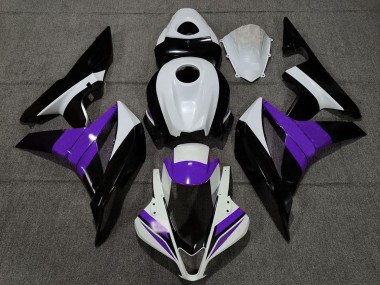 Mejores Carenados Moto Honda CBR600RR 2007-2008 - Blanco Púrpura Negro Brillante