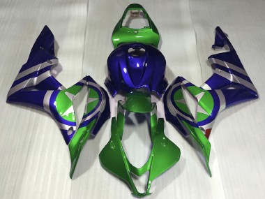 Mejores Carenados Moto Honda CBR600RR 2007-2008 - Azul Verde Plata Captain America
