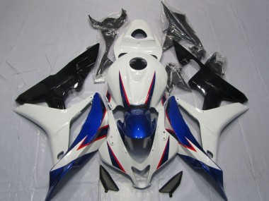Mejores Carenados Moto Honda CBR600RR 2007-2008 - Blanco Azul Negro Brillante OEM Estilo