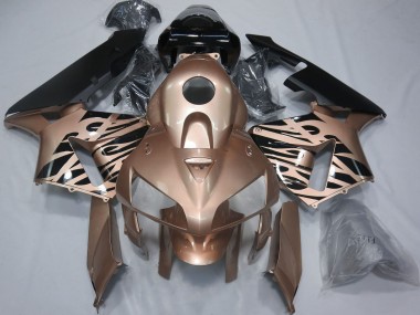 Mejores Carenados Moto Honda CBR600RR 2005-2006 - Negro Brillante Bronze Llama