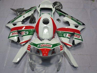 Mejores Carenados Moto Honda CBR600RR 2003-2004 - Blanco Rojo Verde Castrol