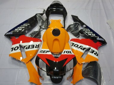 Mejores Kit Completo Carenado Moto Honda CBR600RR 2003-2004 - Naranja Blanco Rojo Negro Brillante Repsol