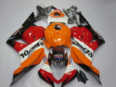 Mejores Carenados Moto Honda CBR600RR 2009-2012 - Naranja Blanco Rojo Negro Brillante Repsol HRC