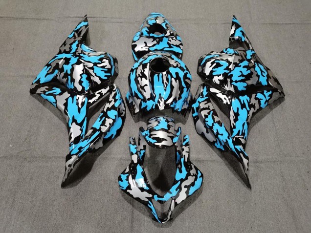 Mejores Carenados Moto Honda CBR600RR 2009-2012 - Azul Plata Camouflage