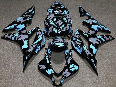 Mejores Carenados Moto Honda CBR600RR 2007-2008 - Azul Gris Camouflage