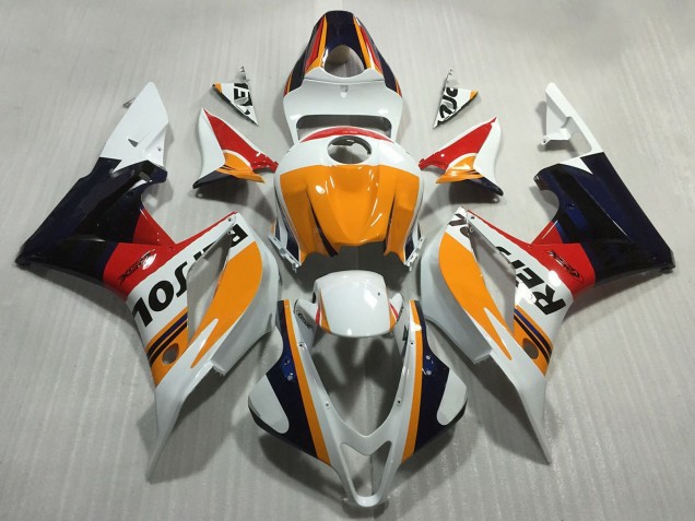 Mejores Carenados Moto Honda CBR600RR 2007-2008 - Naranja Blanco Rojo Negro Brillante Repsol Estilo
