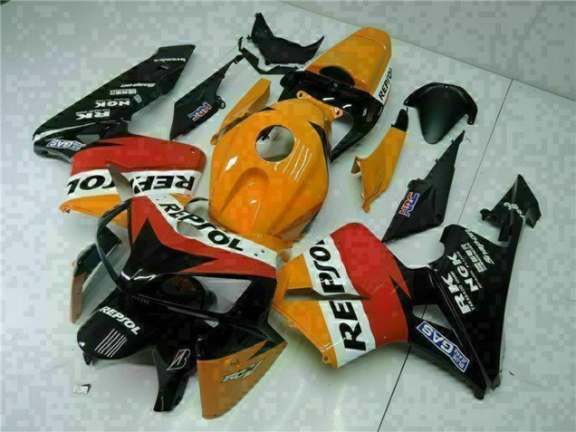 Mejores Carenados Moto Honda CBR600RR 2005-2006 - Naranja Blanco Rojo Negro Repsol