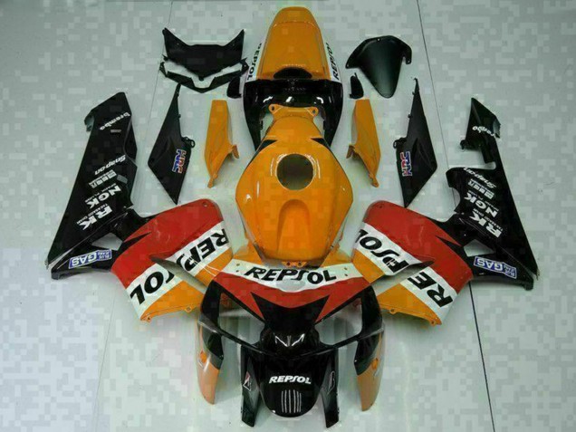 Mejores Carenados Moto Honda CBR600RR 2005-2006 - Naranja Blanco Rojo Negro Repsol