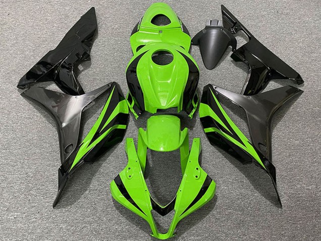 Mejores Carenados Moto Honda CBR600RR 2007-2008 - Verde Negro Brillante Gris OEM Estilo