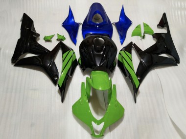 Mejores Carenados Moto Honda CBR600RR 2007-2008 - Azul Verde Negro Brillante