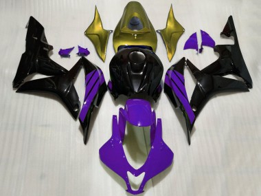 Mejores Carenados Moto Honda CBR600RR 2007-2008 - Oro Púrpura Negro Brillante