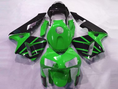 Mejores Carenados Moto Honda CBR600RR 2003-2004 - Verde Negro Brillante OEM Estilo