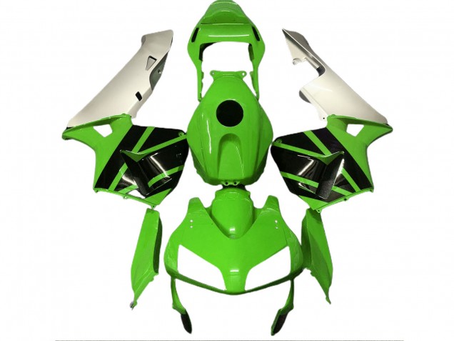 Mejores Carenados Moto Honda CBR600RR 2003-2004 - Plata Verde Negro Brillante