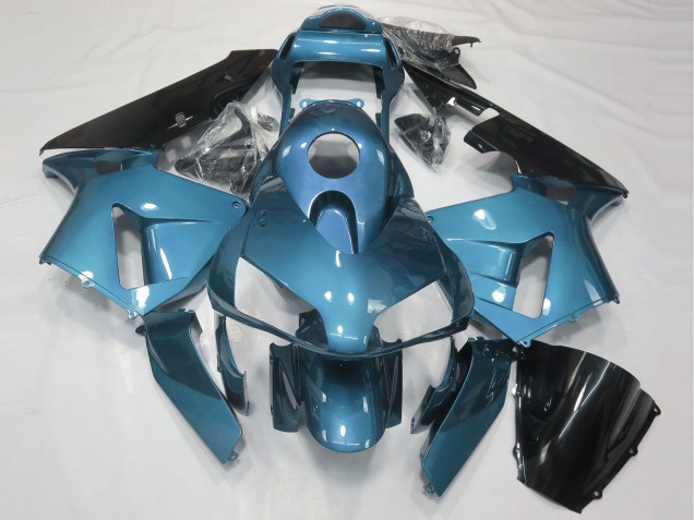 Mejores Carenado Moto Honda CBR600RR 2003-2004 - Azul Claro Negro Brillante