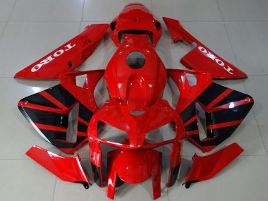 Mejores Carenados Moto Honda CBR600RR 2005-2006 - Rojo Brillante Negro
