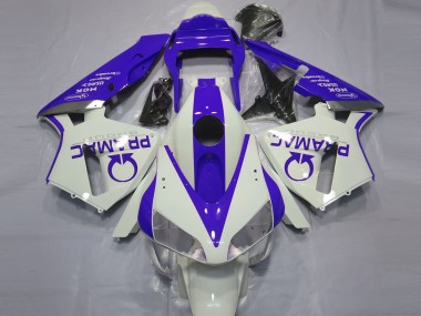 Mejores Carenados Moto Honda CBR600RR 2003-2004 - Blanco Azul Pramac