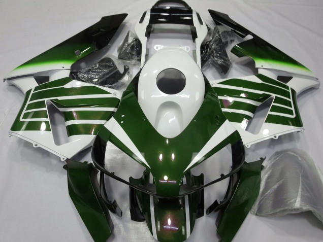 Mejores Carenados Moto Honda CBR600RR 2003-2004 - Blanco Verde Fade