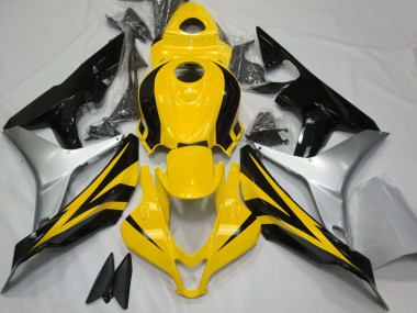 Mejores Carenados Moto Honda CBR600RR 2007-2008 - Plata Amarillo Negro Brillante