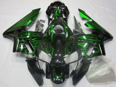 Mejores Carenados Moto Honda CBR600RR 2003-2004 - Negro Brillante Azul Llama