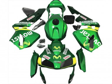 Mejores Carenados Moto Honda CBR600RR 2003-2004 - Verde Amarillo MoviStar