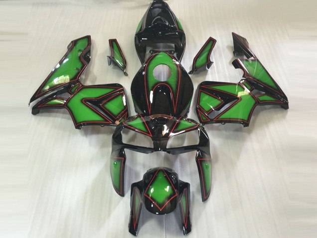 Mejores Carenados Moto Honda CBR600RR 2005-2006 - Verde Negro Rojo OutLínea