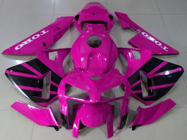 Mejores Carenados Moto Honda CBR600RR 2005-2006 - Hot Rosa Negro OEM Estilo