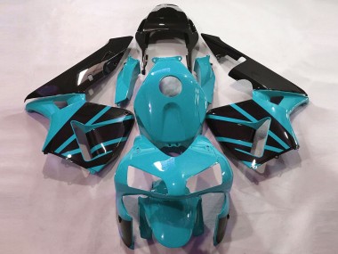 Mejores Carenados Moto Honda CBR600RR 2003-2004 - Azul Claro Negro Brillante OEM Estilo