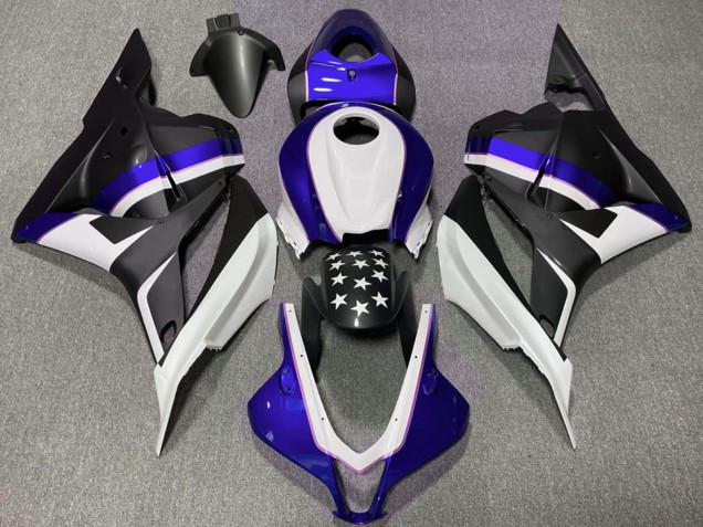 Mejores Carenados Moto Honda CBR600RR 2009-2012 - Azul Oscuro Negro Mate Estrella