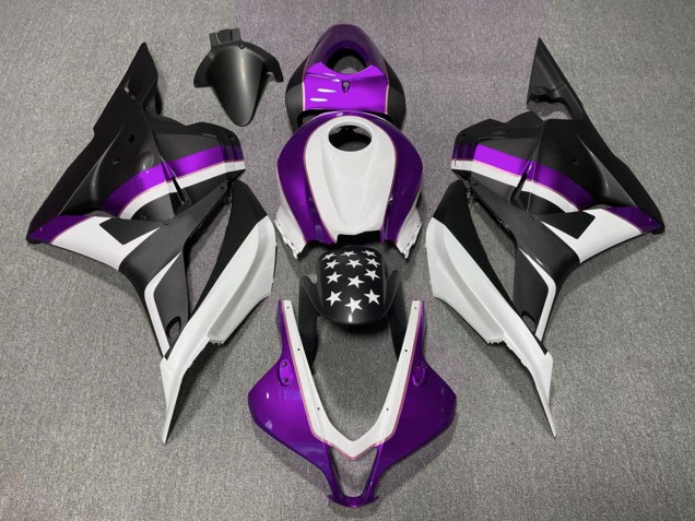 Mejores Carenados Moto Honda CBR600RR 2009-2012 - Blanco Púrpura Negro Mate Estrella