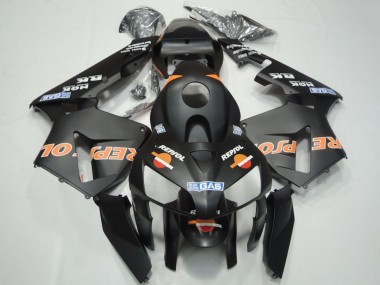 Mejores Carenados Moto Honda CBR600RR 2003-2004 - Negro Mate Naranja Repsol