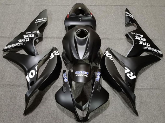 Mejores Carenados Moto Honda CBR600RR 2007-2008 - Negro Mate Blanco Repsol