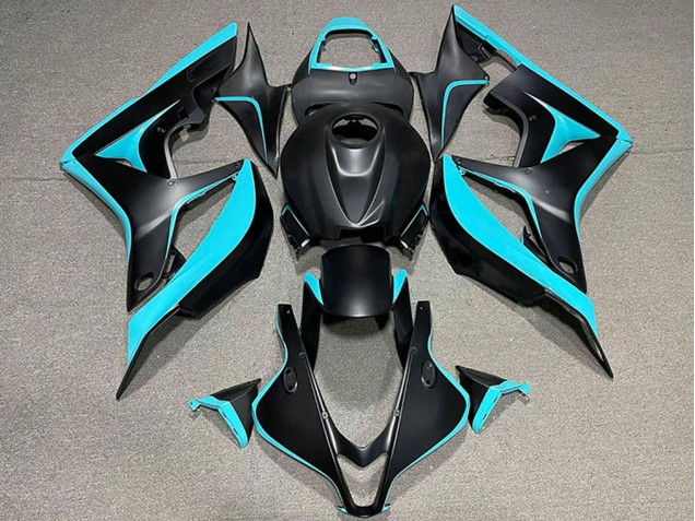 Mejores Carenado Moto Honda CBR600RR 2007-2008 - Cian Azul Negro Mate