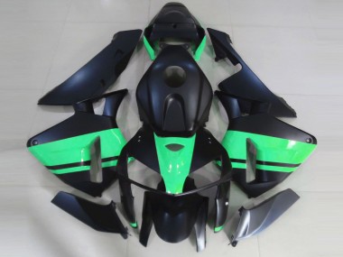 Mejores Carenados Moto Honda CBR600RR 2005-2006 - Negro Mate Especial Verde